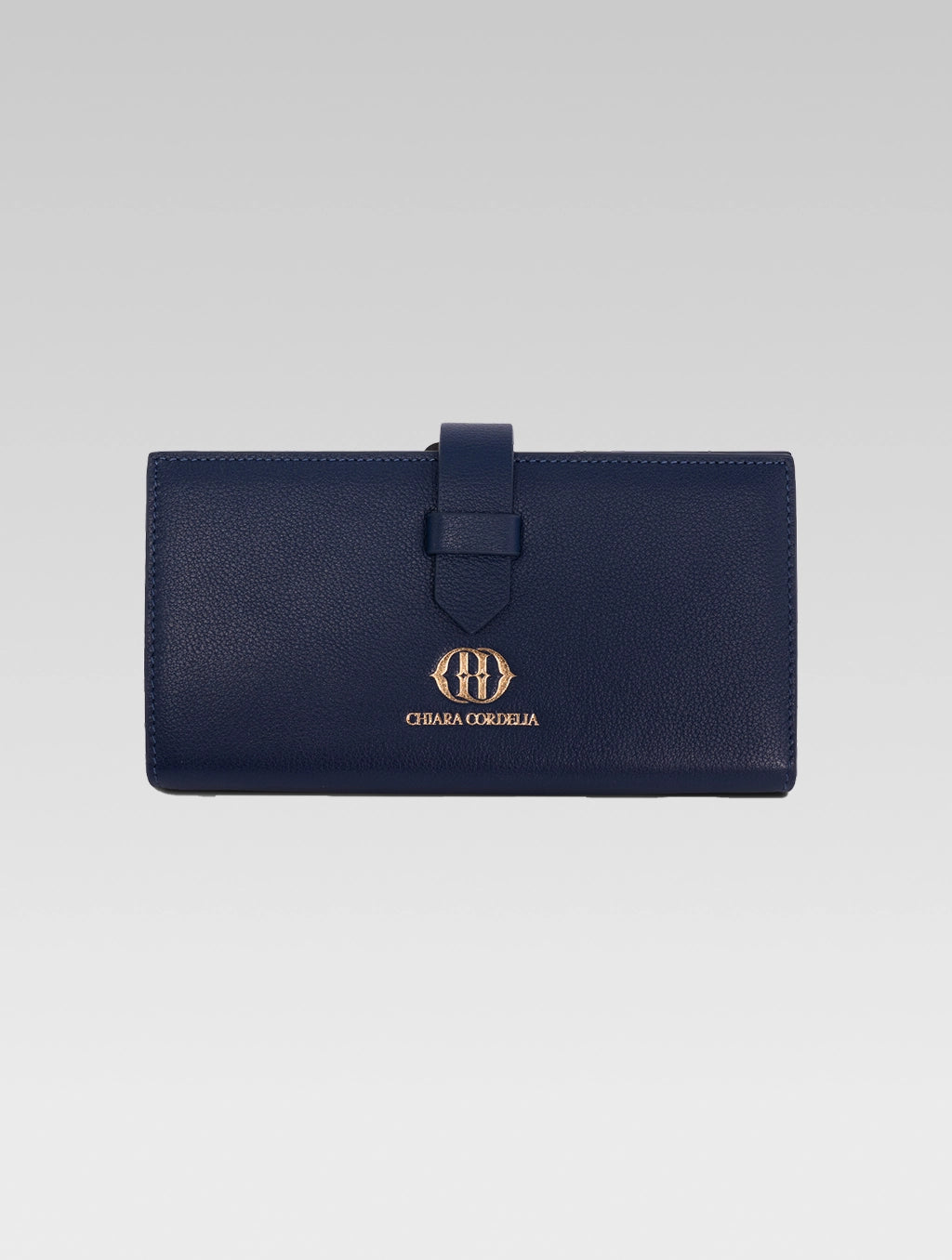 Front view of fortuna wallet in royal blue color