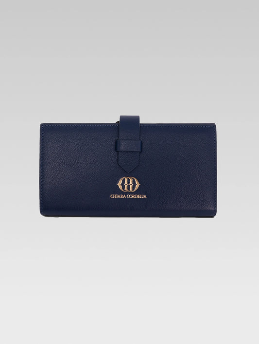 Front view of Fortuna wallet in royal blue color