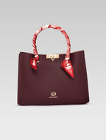 Load image into Gallery viewer, Front view of Alessia Tote bag in Wine Red color