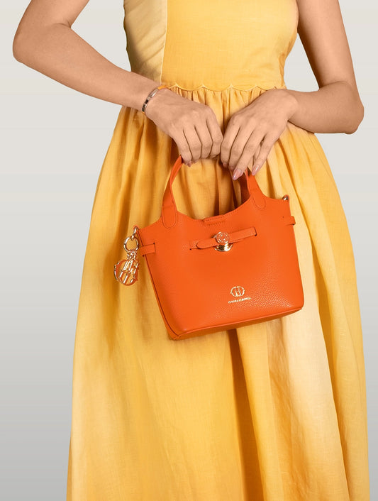 Orange Delphine Bucket Bag