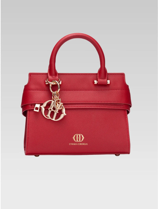 Front view of ophelia envelope bag in red color