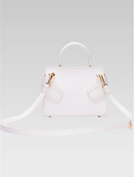 Load image into Gallery viewer, Back view of ophelia envelope bag with shoulder strap in white color