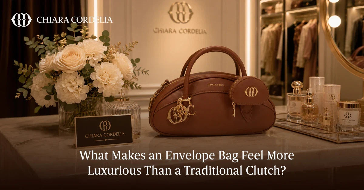 Luxury envelope bag in premium leather