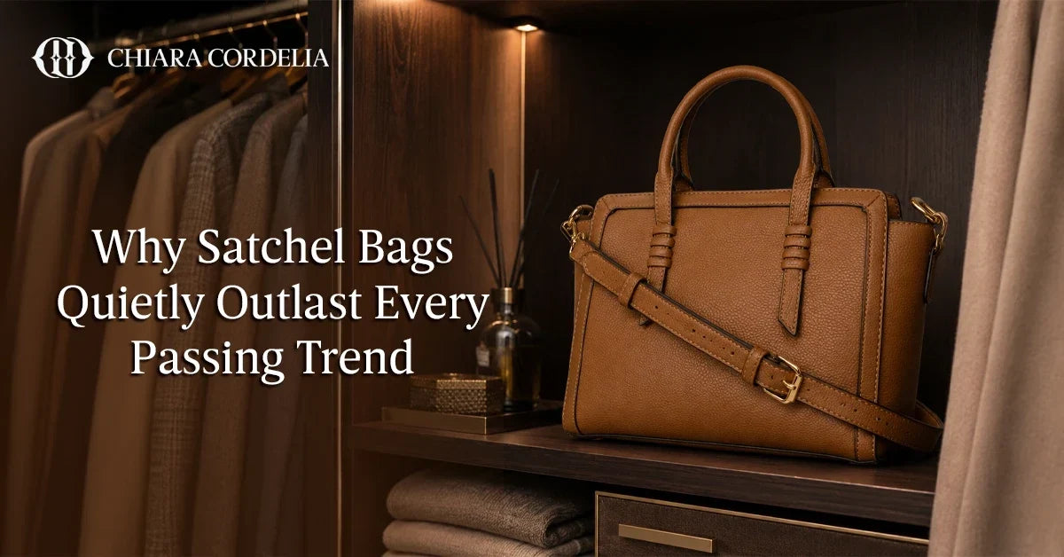 Luxury leather handbag inspired by british design