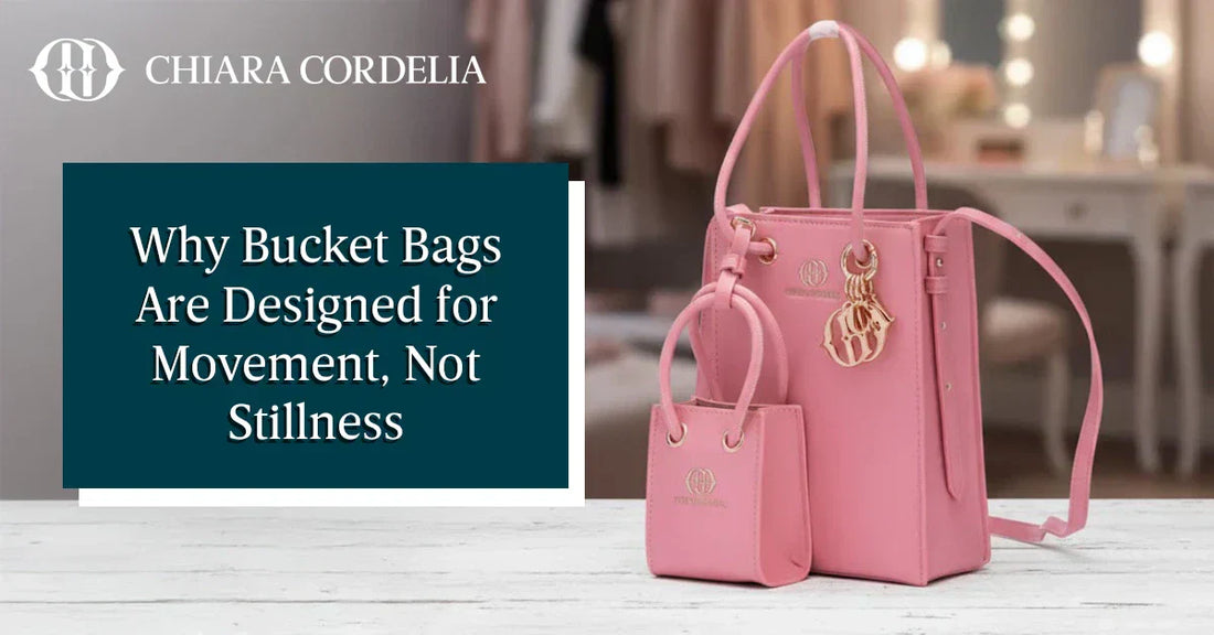 Luxury leather bucket bag with fluid silhouette designed for everyday movement and ease of use