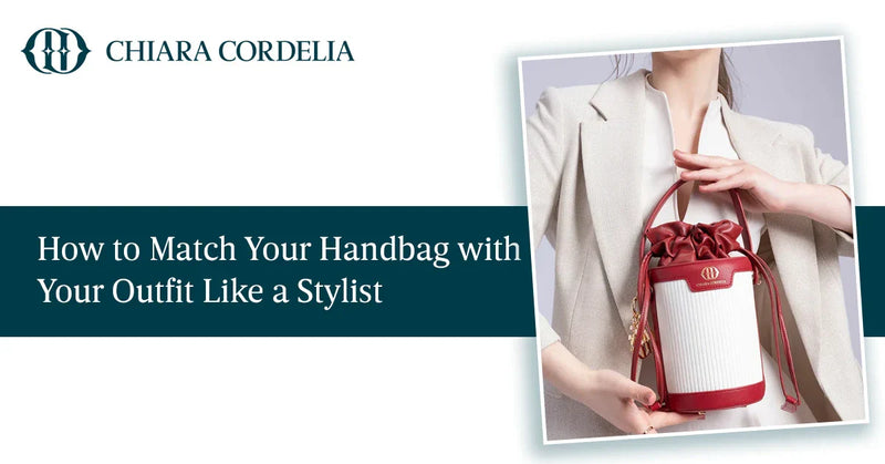 Handbag styling guide with tote, envelope, bucket and frame bags by Chiara Cordelia
