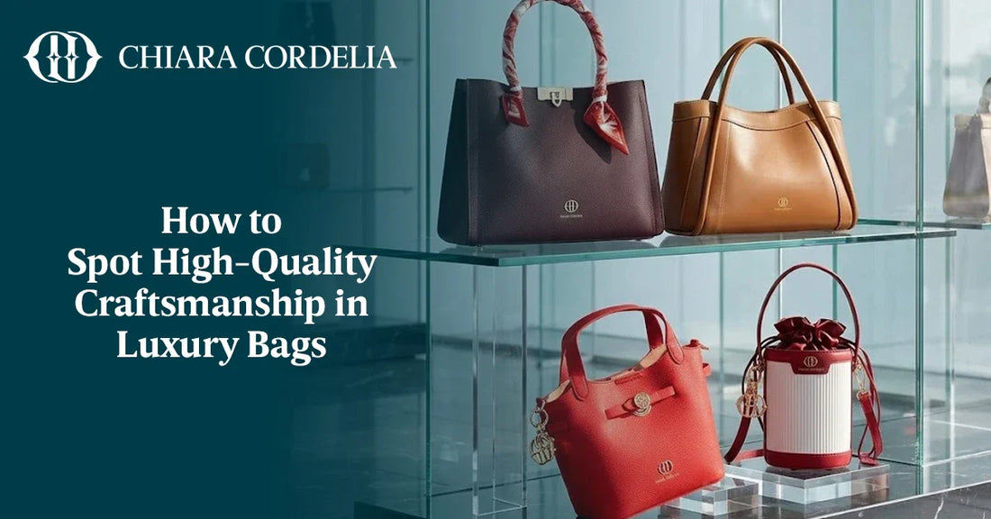 Luxury leather handbag showing fine stitching, premium hardware, and detailed craftsmanship.
