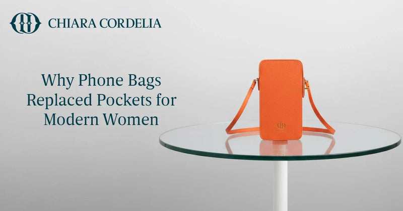 Luxury leather phone bag worn crossbody, compact design for hands-free movement and secure everyday carry