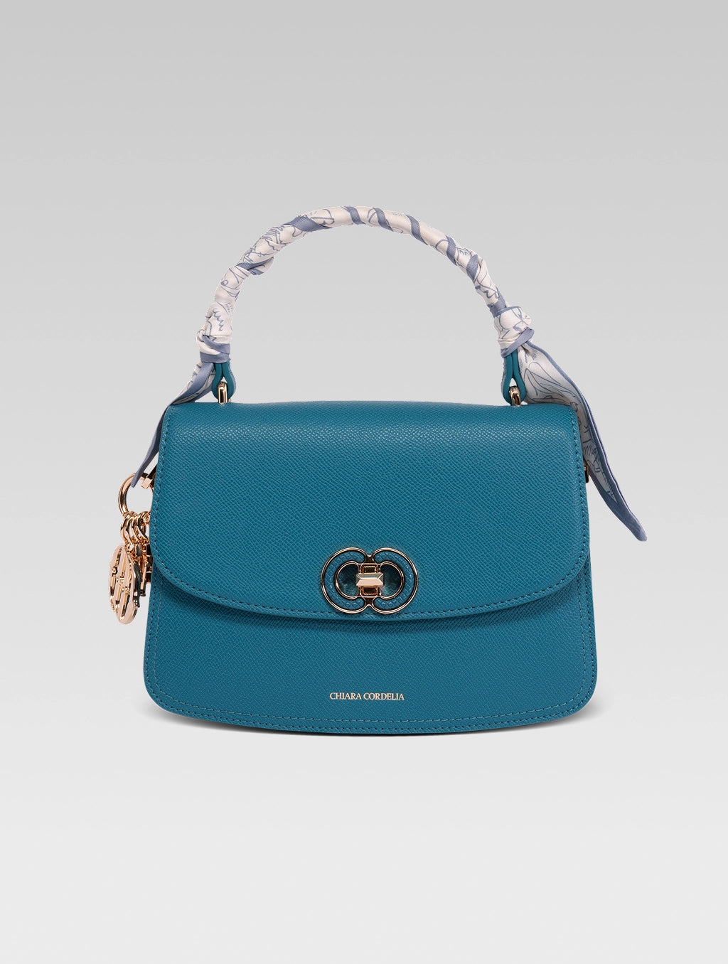 Front view of jane envelope bag in royal teal color