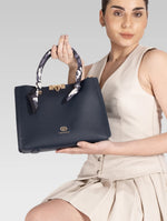 Load image into Gallery viewer, Dark Blue Alessia Tote Bag

