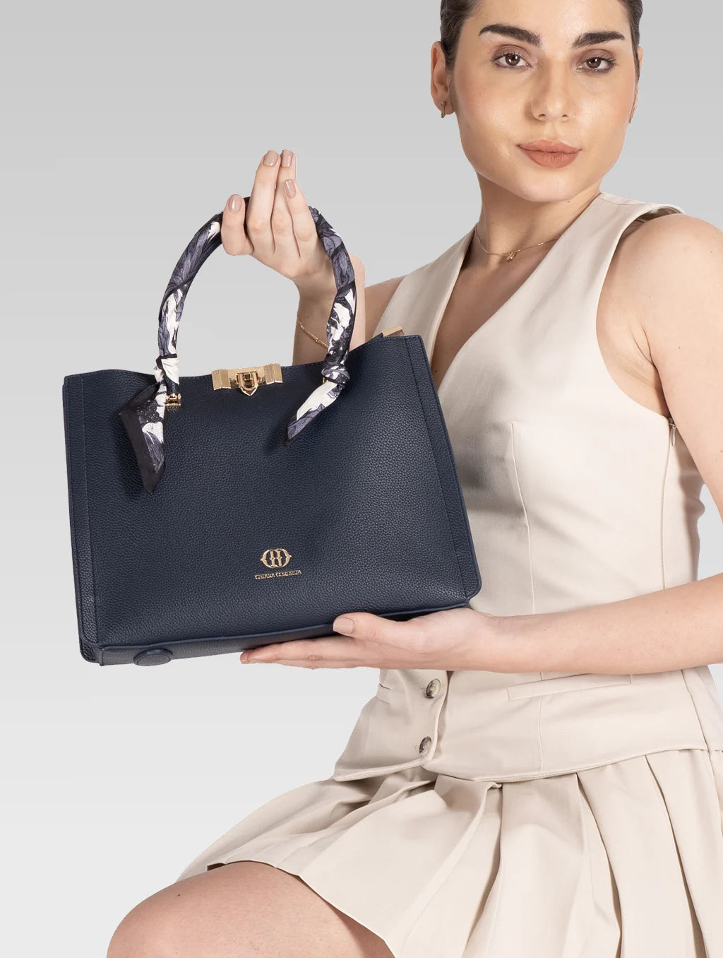 Dark Blue Alessia Tote Bag
