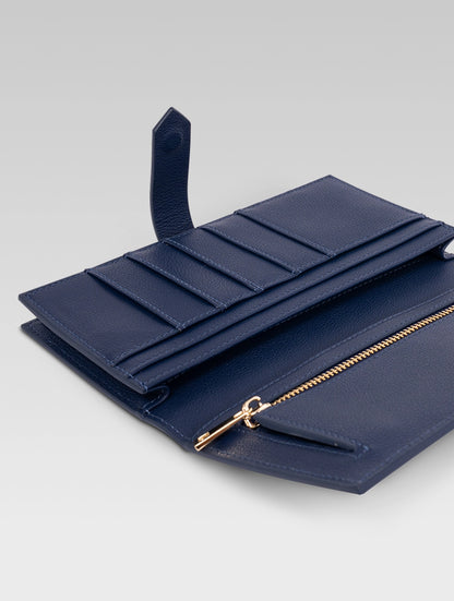 Inside view of Fortuna wallet in royal blue color
