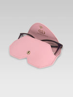 Load image into Gallery viewer, Brown specs frame popping out of Baby pink color Helena sunglass case
