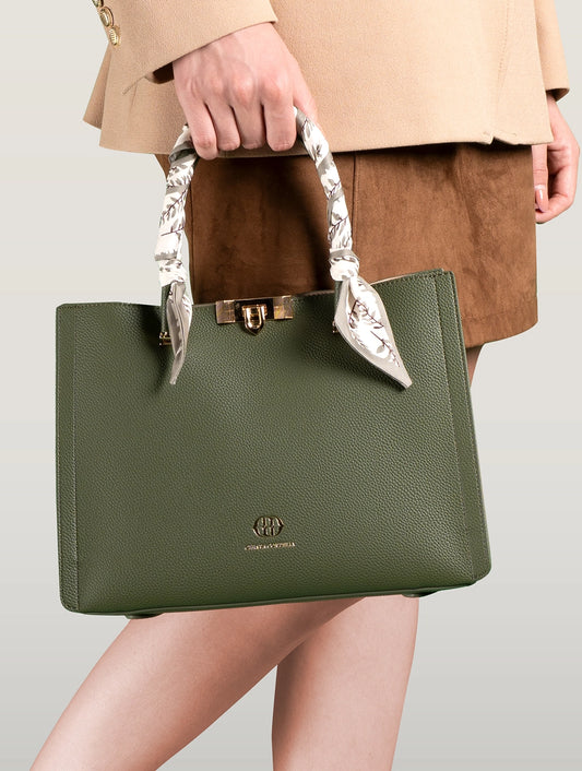Alessia British Green Tote Bag
