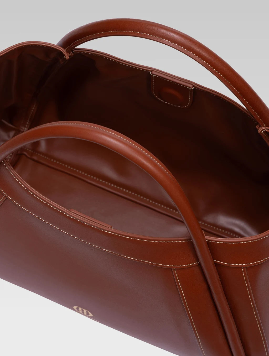 Top view of brown color Cortina Tote Bag