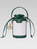 Load image into Gallery viewer, Front view of blaise bucket bag in green color
