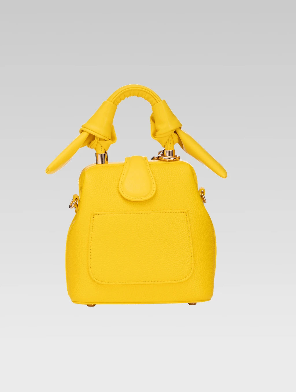 Back view of caledonia frame bag in yellow color
