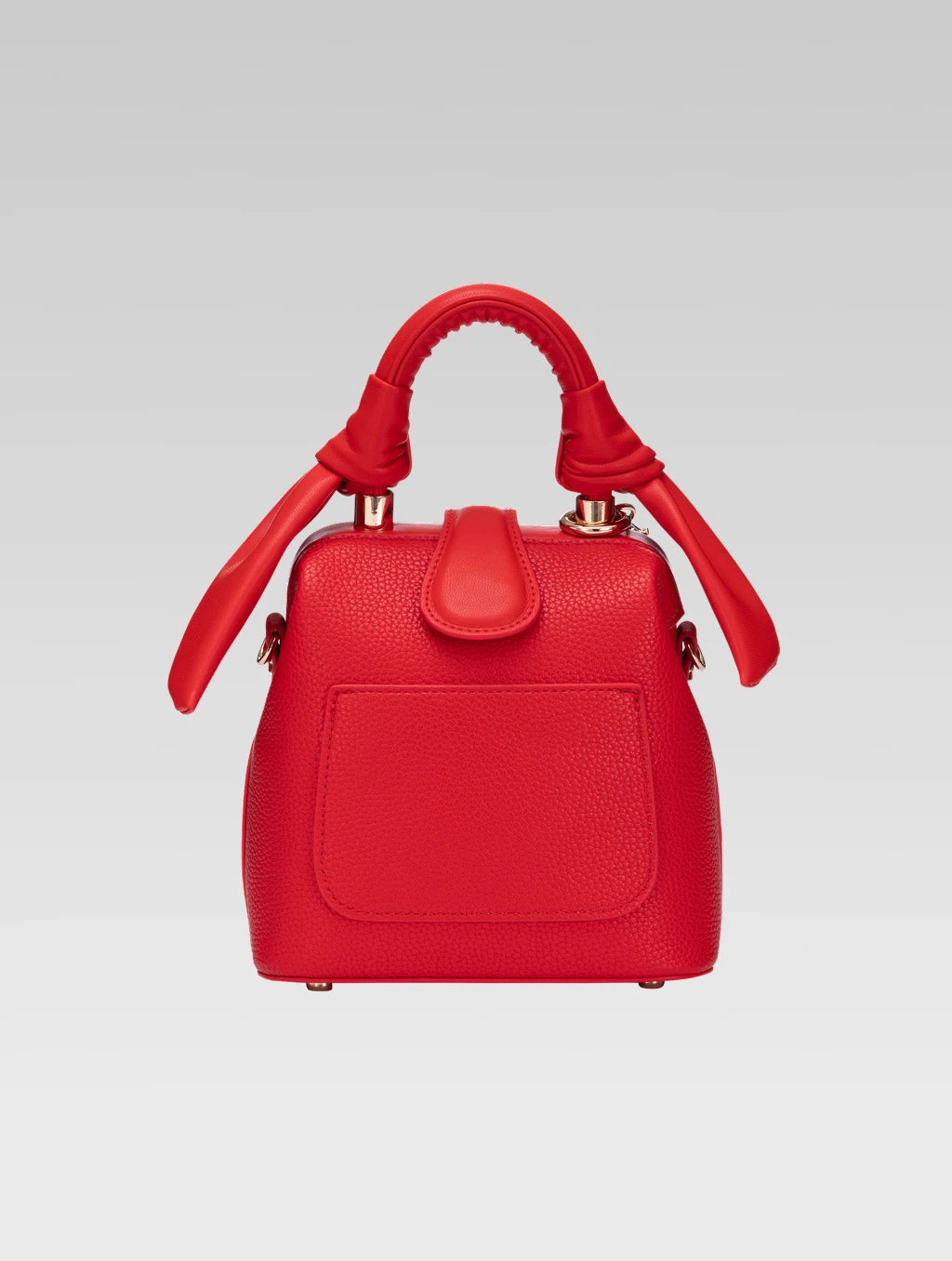Back view of caledonia frame bag in red color