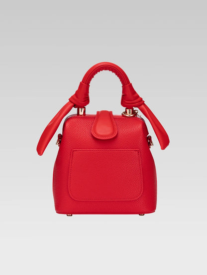 Back view of caledonia frame bag in red color