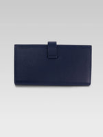 Load image into Gallery viewer, Back view of Fortuna wallet in royal blue color
