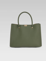 Load image into Gallery viewer, Back view of Alessia Tote bag in British Green color
