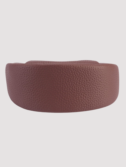Kensington Chesterfield mini crescent leather bag in warm tan shade