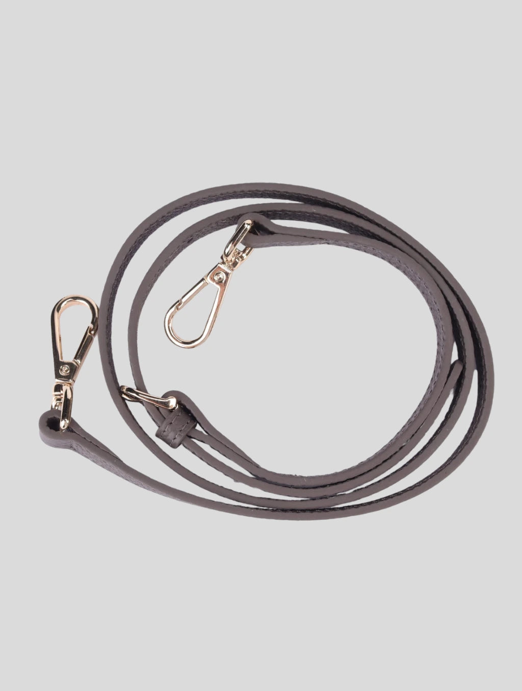 Winchester Fog grey Kensington mini croissant leather bag with gold hardware
