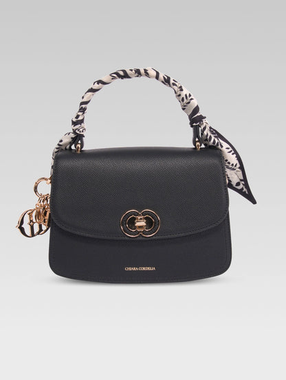 Front view of jane envelope bag in black color