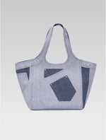 Load image into Gallery viewer, Back view of Marlene demin tote bag
