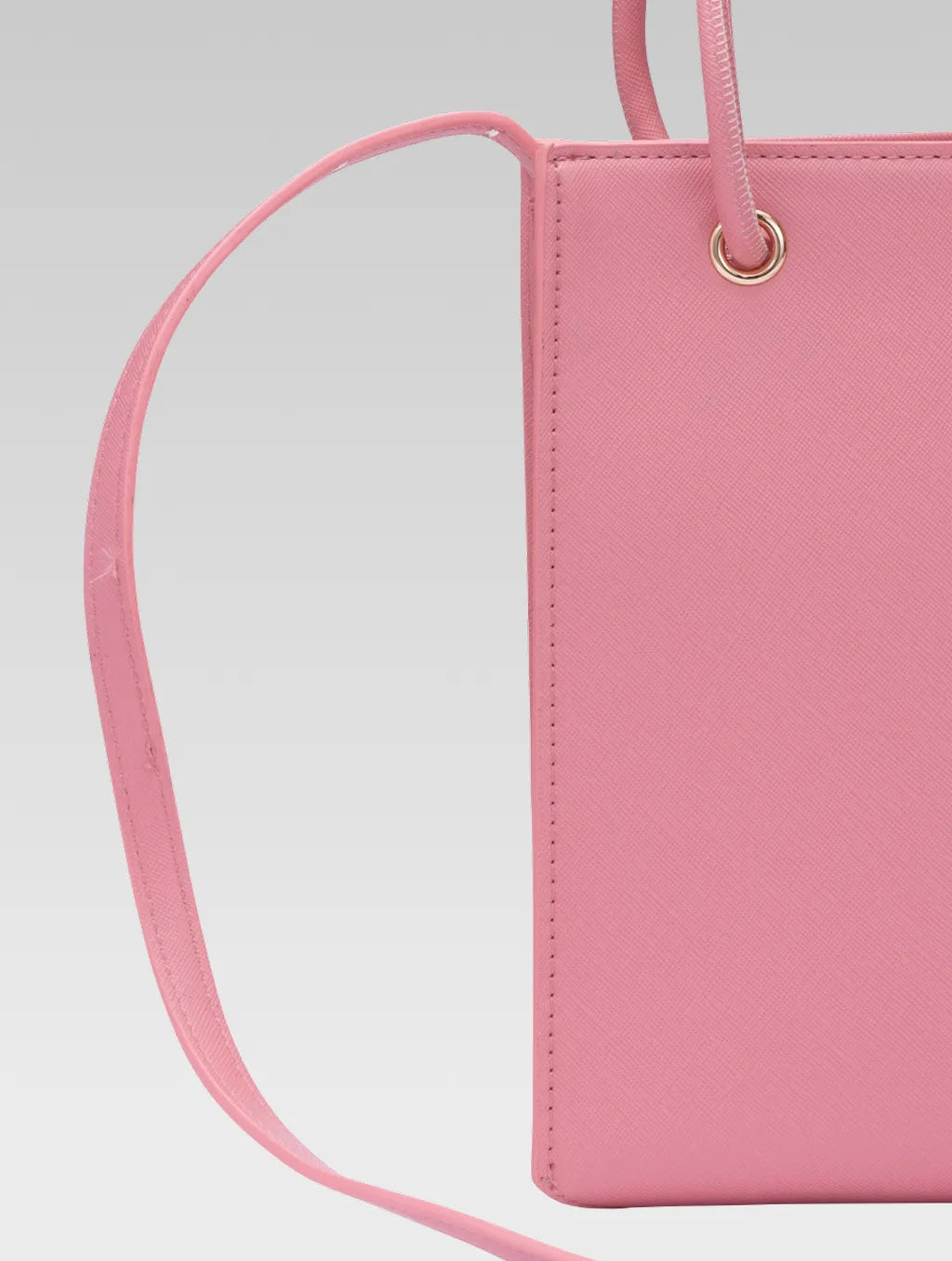 Back view of Genevieve Bucket bag in Baby pink color
