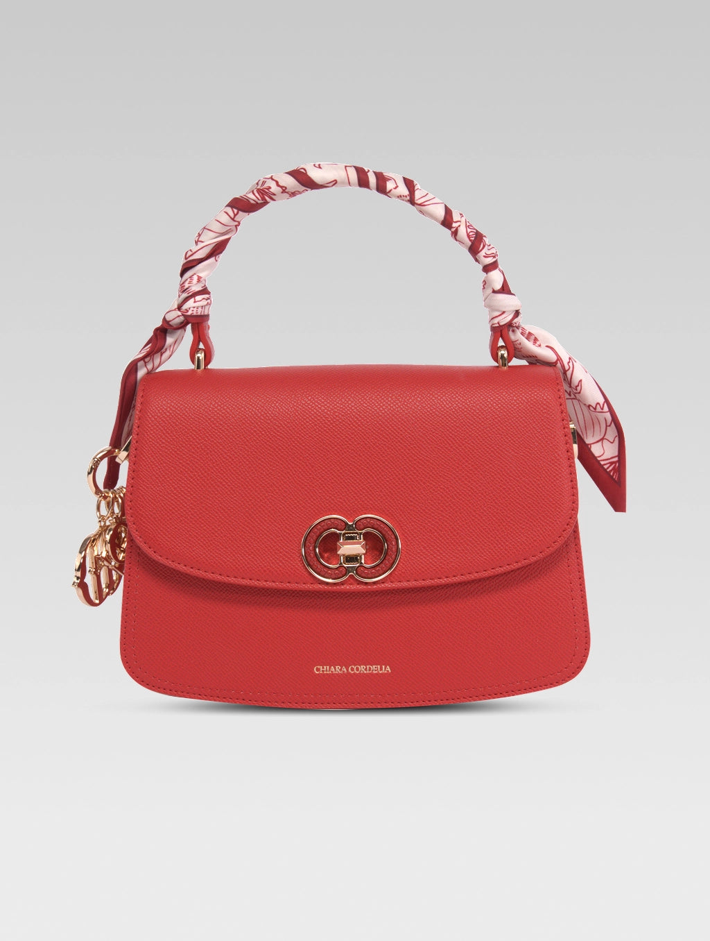 Front view of jane envelope bag in red color