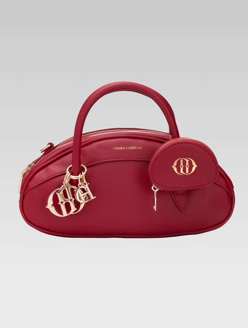 Front view of emberly envelope bag in red color