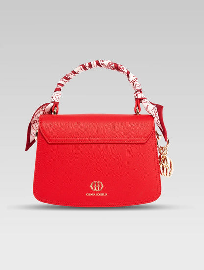 Back view of jane envelope bag in red color