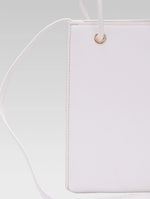 Load image into Gallery viewer, Back view of Genevieve Bucket bag in white color
