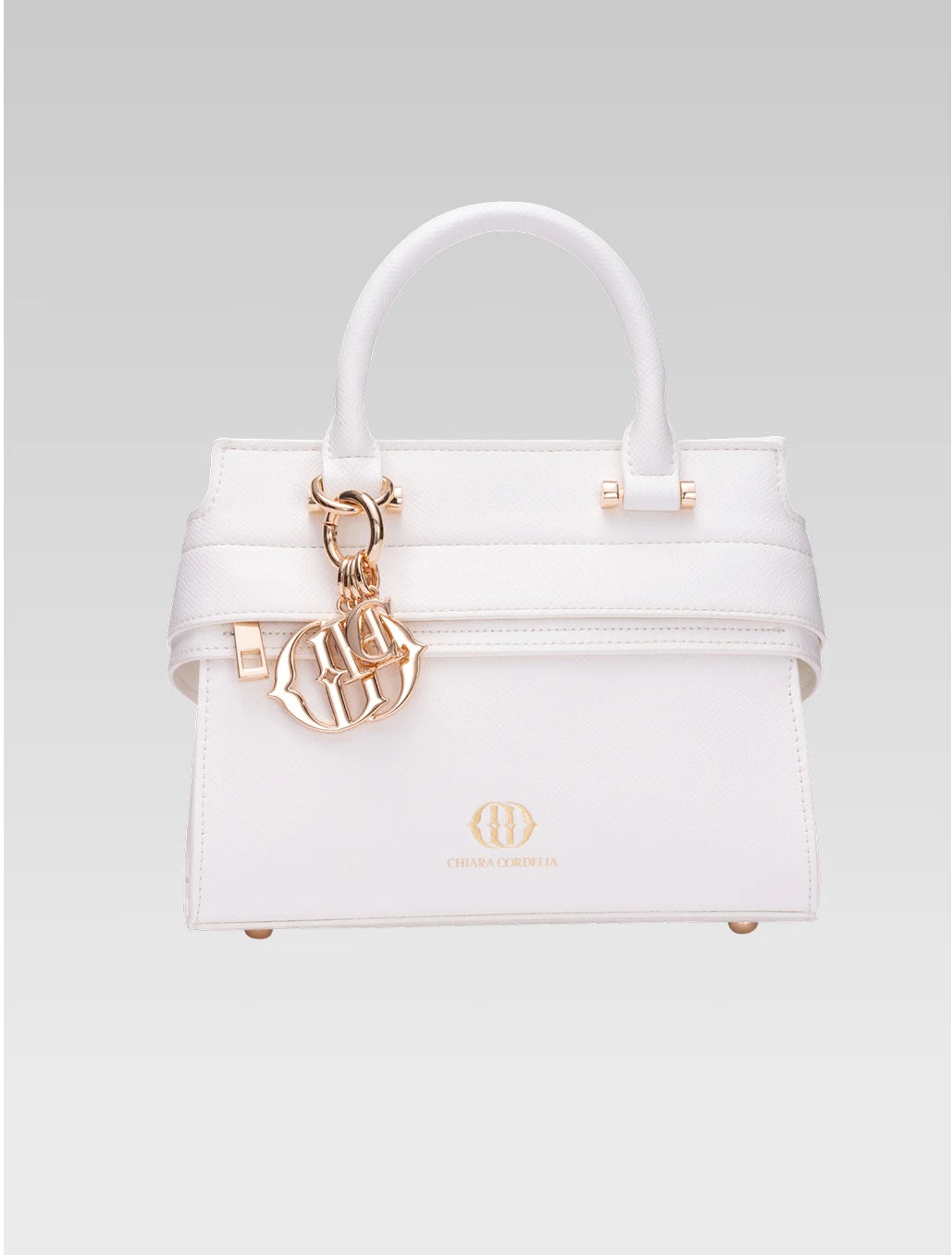 Front view of ophelia envelope bag handle in white color